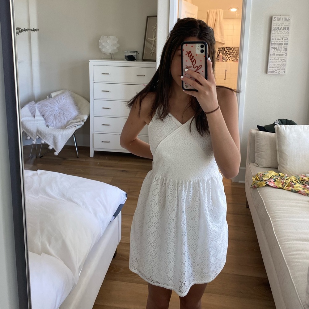 abercrombie white lace dress